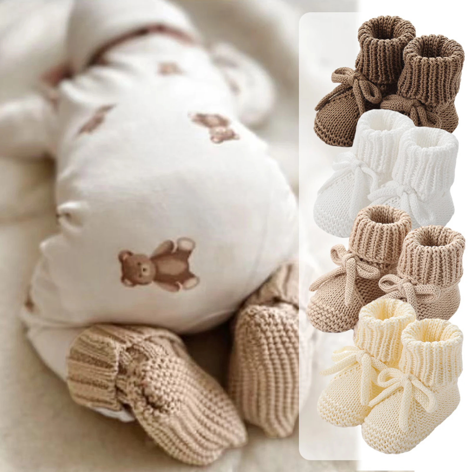0-12months Newborn Boys Girls Knitted Shoes Soft Sole First Walking Socks Comfortable Indoor Booties for Baby boys girls
