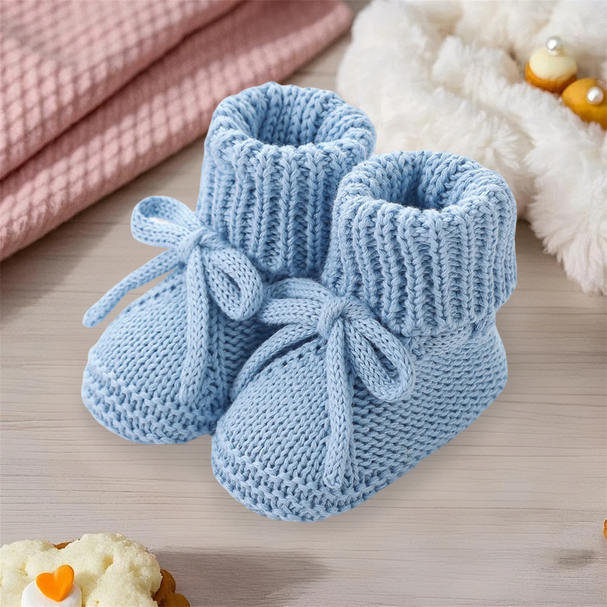0-12months Newborn Boys Girls Knitted Shoes Soft Sole First Walking Socks Comfortable Indoor Booties for Baby boys girls
