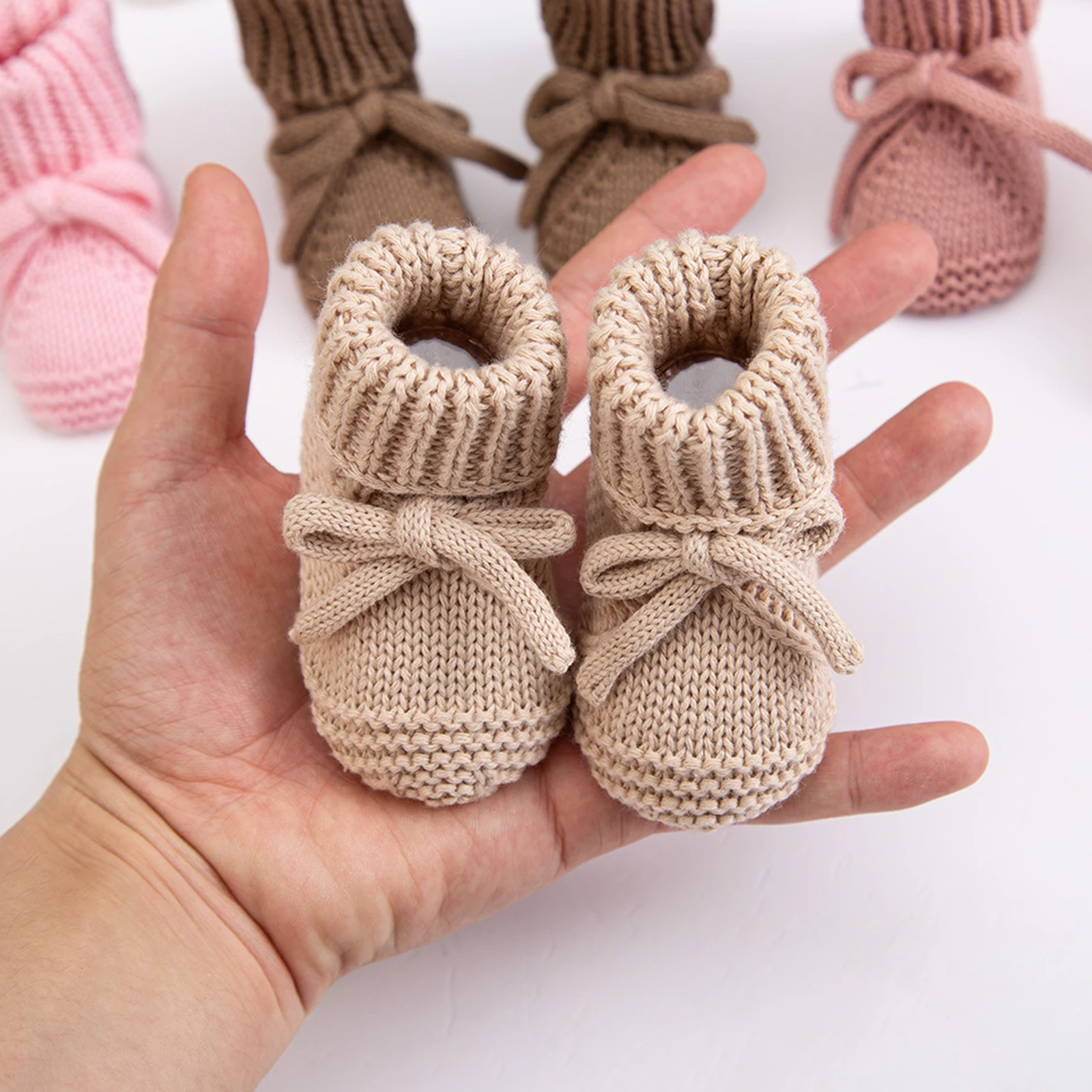 0-12months Newborn Boys Girls Knitted Shoes Soft Sole First Walking Socks Comfortable Indoor Booties for Baby boys girls