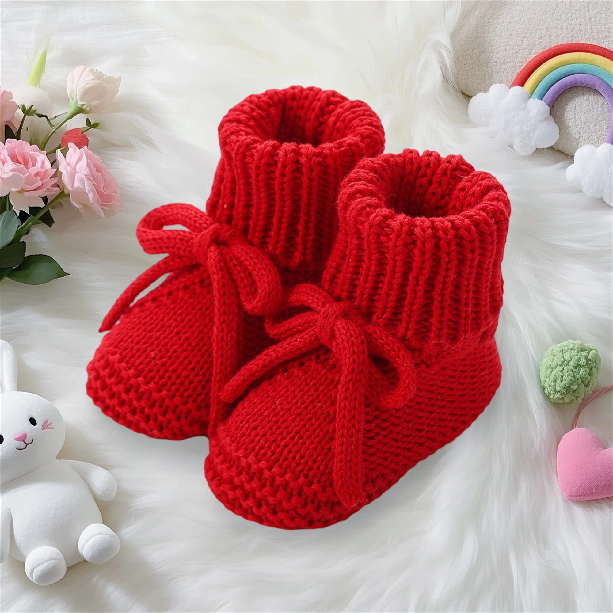 0-12months Newborn Boys Girls Knitted Shoes Soft Sole First Walking Socks Comfortable Indoor Booties for Baby boys girls