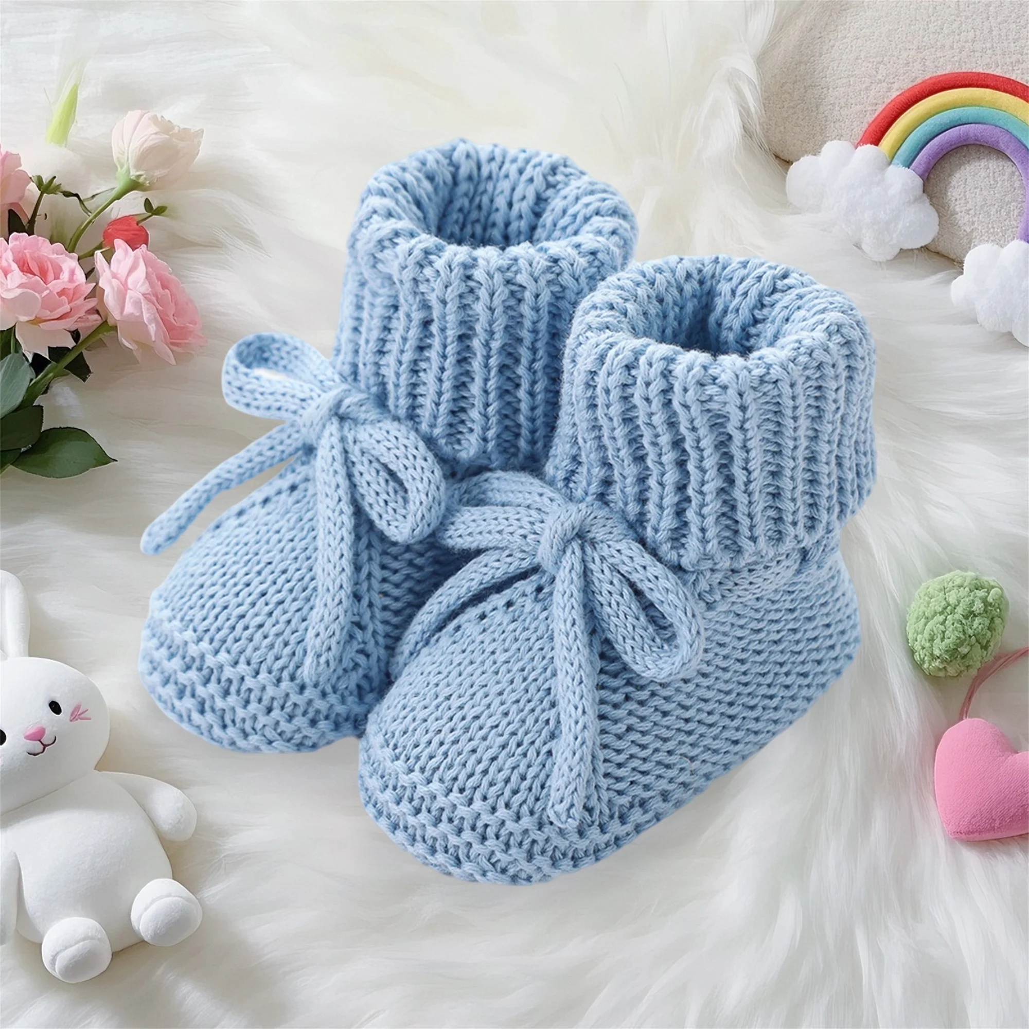 0-12months Newborn Boys Girls Knitted Shoes Soft Sole First Walking Socks Comfortable Indoor Booties for Baby boys girls